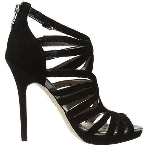 Sam Edelman Eve Cage Sandal (Women) Black Suede 9.5 M-Shoes-Sam Edelman-9.5-ShoeShock