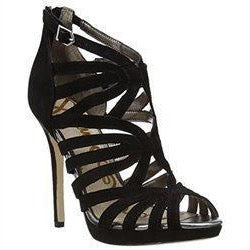 Sam Edelman Eve Cage Sandal (Women) Black Suede 9.5 M-Shoes-Sam Edelman-9.5-ShoeShock